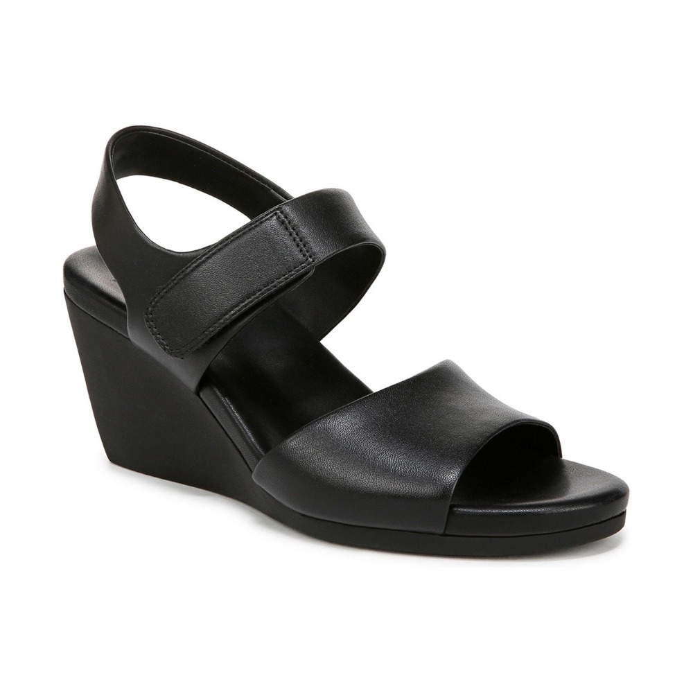 Women's Wedge Sandals Naturalizer Imani‎ Black Leather 11W New With Tags
